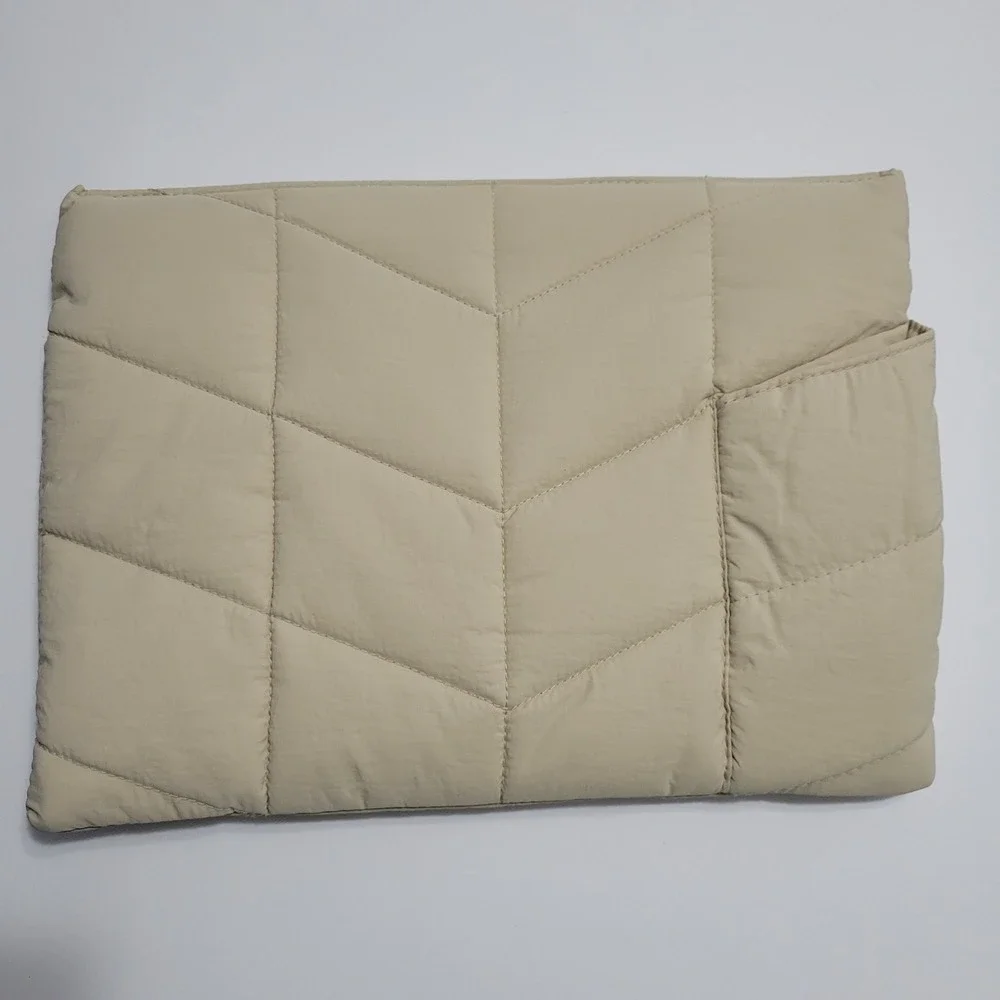 Puffy Sleeve Luxury Laptop Sleeve‎ Case Beige Quilted Pouch UZBL Pillow Case